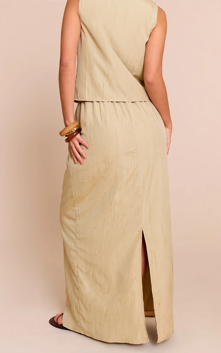 Prettylittlething Clay Textured Tie Waist Detail Maxi Skirt 3 Prettylittlething Clay Textured Tie Waist Detail Maxi Skirt - Image 3