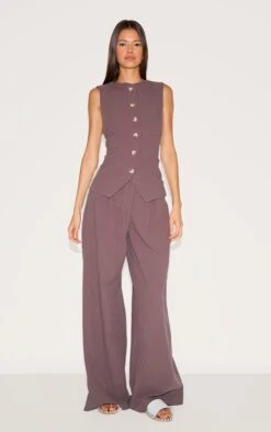 Prettylittlething Dark Brown Linen Look Tailored Vest 7 Prettylittlething Dark Brown Linen Look Tailored Vest -Pretty Little Thing Shop aaf3a5df1113afc9a960014f83bf1c5996f64324 CNM4201 3 dark brown tailored waistcoat