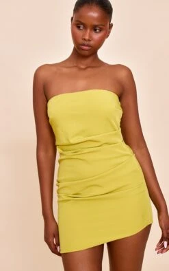Prettylittlething Olive Bandeau Ruched Mini Dress -Pretty Little Thing Shop ab06b08af806d440c46df8803143b8e20d3825e2 CNN1841 3 olive bandeau ruched mini dress