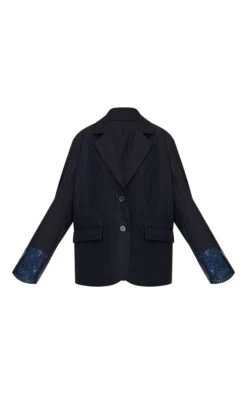 Prettylittlething Black Sequin Sleeve Detail Structured Blazer -Pretty Little Thing Shop ab21347fedf9692922b8b1205ae3ba2e4ab31f1a cnk1412 5