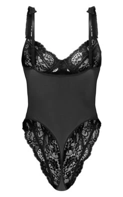 Prettylittlething Black Mesh Frill Detail Panelling Lace Bodysuit -Pretty Little Thing Shop abefa620a71bda1da7e39102eef9b9ae2f1ae076 cnf2535 6