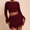 Wine Tassel Cuff Cropped Top -Pretty Little Thing Shop ac0f148096f2a22e33bef99454fa48aa162a5664 CNO2558 1 wine tassel cuff cropped top