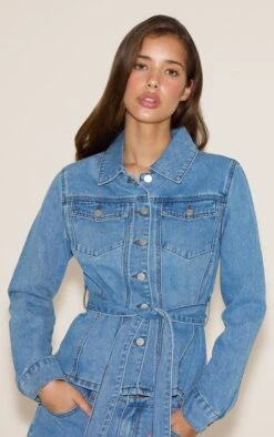 Prettylittlething Light Blue Cinched Waist Belted Denim Jacket -Pretty Little Thing Shop ac3941c4a1b001d8c70028accc20d1868b10f7c1 CNN1228 4 light blue cinched waist belted denim jacket