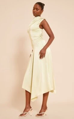 Sage Satin High Neck Midaxi Dress -Pretty Little Thing Shop aca333bbf8f64606c158517b087f92e7879fd4db CNO1534 3 sage satin high neck midaxi dress