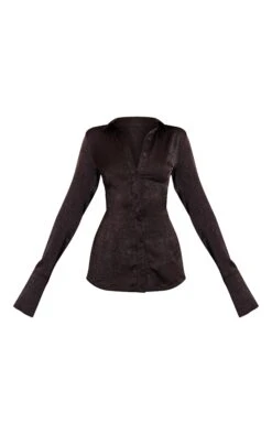Prettylittlething Black Textured Fitted Shirt -Pretty Little Thing Shop acbcb5e2606d145666f8d7b38a3a7b7a5720f0ac CNO4058 5 black textured fitted shirt