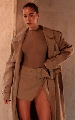 Prettylittlething PLT Label Taupe Belt Detail Shoulder Pad Trench Coat 7 Prettylittlething PLT Label Taupe Belt Detail Shoulder Pad Trench Coat -Pretty Little Thing Shop acd6e84271293f3cd647252e264df4d06b76055f CNM0079 3 plt label taupe belt detail shoulder pad trench coat