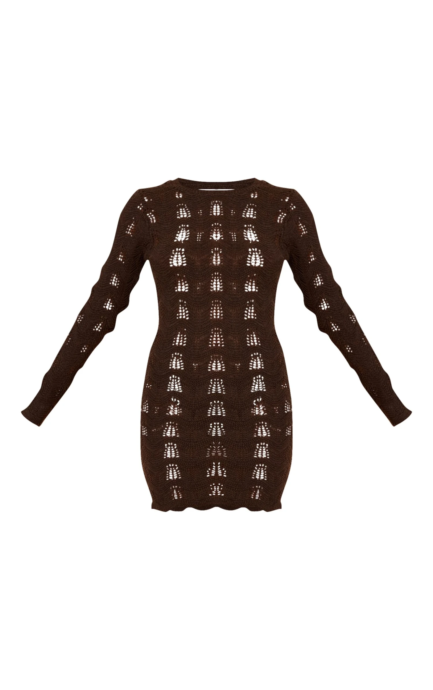 Chocolate Long Sleeve Backless Mini Dress 5 Chocolate Long Sleeve Backless Mini Dress - Image 5