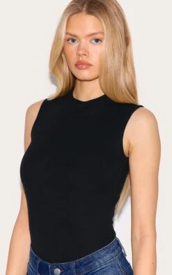 Prettylittlething Black Rib High Neck Sleeveless Bodysuit 9 Prettylittlething Black Rib High Neck Sleeveless Bodysuit -Pretty Little Thing Shop ad24231daa9aebb142ed8edca050c6ea2f0ab0f6 CNE9821 4 black rib high neck sleeveless bodysuit
