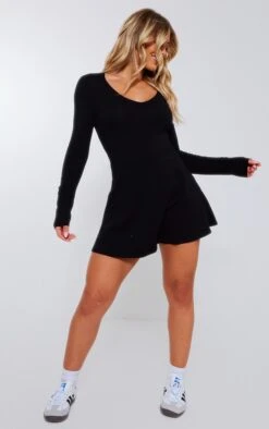 Prettylittlething Black Long Sleeve Detail Skort Romper 7 Prettylittlething Black Long Sleeve Detail Skort Romper -Pretty Little Thing Shop ad27d15a770f3511c7b669dff83a815858f95e8c CNG3706 3 black long sleeve detail skort playsuit