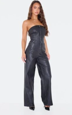 Prettylittlething Black Faux Leather Bandeau Lace Back Straight Leg Jumpsuit 7 Prettylittlething Black Faux Leather Bandeau Lace Back Straight Leg Jumpsuit -Pretty Little Thing Shop ad6f1018087b362feb73203aa13d71a12746f8a2 cnk1905 3