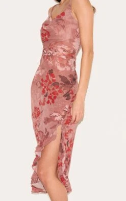 Prettylittlething Mushroom Chiffon Floral Cowl Neck Midi Dress -Pretty Little Thing Shop adea651a99c1a8b39a9ae9939d835d7595b88fe2 CNM0121 4 mushroom chiffon floral cowl neck midi dress