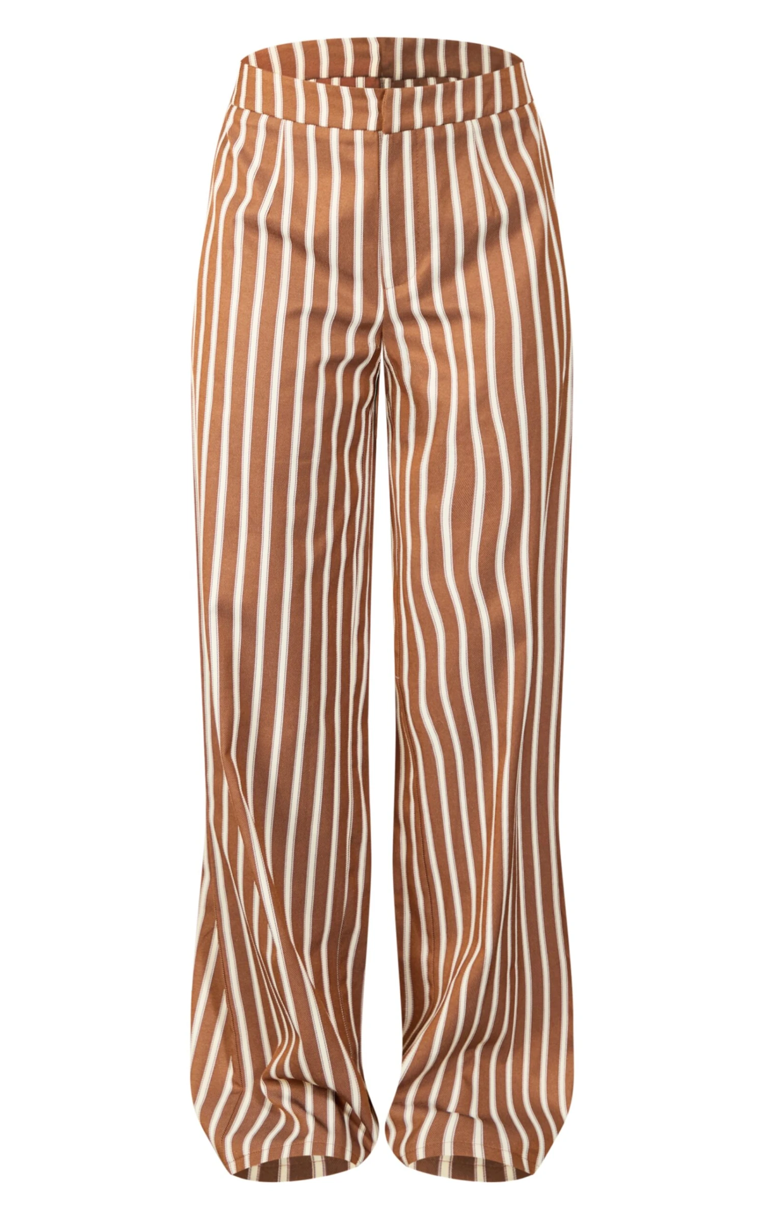 Prettylittlething Chestnut Cotton Striped Straight Leg Pants 5 Prettylittlething Chestnut Cotton Striped Straight Leg Pants - Image 5