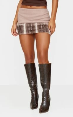 Prettylittlething Brown Faux Fur Trim Wool Look Micro Mini Skirt -Pretty Little Thing Shop ae39ebadb11e3745bb0fcfcedf9d81effc905917 cnk1029 2