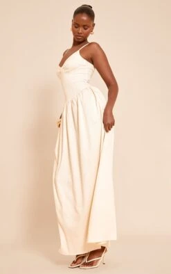 Cream Woven Strappy Bust Detail Maxi Dress 7 Cream Woven Strappy Bust Detail Maxi Dress -Pretty Little Thing Shop ae416b79017e86640a4342044a28508f70446e72 CNO1454 3 cream woven strappy bust detail maxi dress