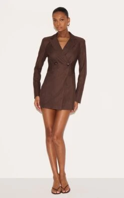 Prettylittlething Dark Chocolate Asymmetric Tailored Blazer Dress -Pretty Little Thing Shop ae58582161cabf961cd94c95938e3abcee39b49d CNM1557 3 dark chocolate asymmetric tailored blazer dress