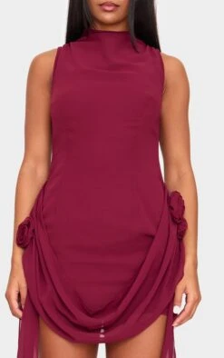 Prettylittlething Burgundy Chiffon Boat Neck Drape Detail Mini Dress -Pretty Little Thing Shop ae6126cc66ff81c1c57157875b6770aa92789b39 cnl6559 4