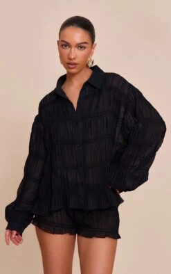 Prettylittlething Black Chiffon Shirred Mini Shorts 9 Prettylittlething Black Chiffon Shirred Mini Shorts -Pretty Little Thing Shop ae6d78cce2837d33dd1777aa41a3aec8c61e8504 CNM1757 4 black chiffon shirred detail mini shorts