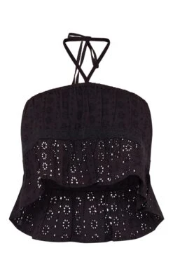 Prettylittlething Black Broderie Crochet Trim Halter Crop Top -Pretty Little Thing Shop aeaa3bd6203256d3995dd46d31d11cec9581e445 cni5721 5