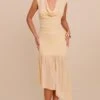 Prettylittlething Butter Cream Chiffon Drape Detail Asymmetric Midaxi Dress -Pretty Little Thing Shop aec663477fd3f3529d7f418449face3bb24ac83d CNN1725 1 butter cream chiffon drape detail asymmetric midaxi dress