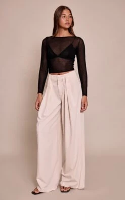 Prettylittlething Black Sheer Knit Long Sleeve Top -Pretty Little Thing Shop af045b2595099d23eceb073b1df41ff20a10e34e CNN7195 3 black sheer knit long sleeve top