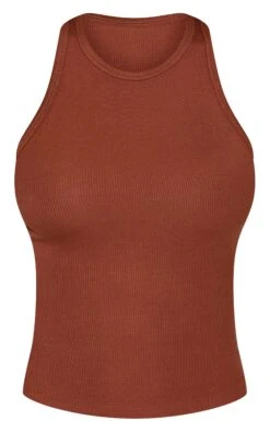 Prettylittlething Chestnut Soft Rib Racer Neck Vest Top -Pretty Little Thing Shop af345acb34f5897f53fe6223801a7b623891a48d CNN0295 5 chestnut soft rib racer neck vest top