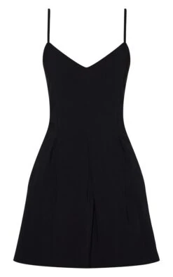 Prettylittlething Black Stretch Woven Strappy Pleated Shift Dress -Pretty Little Thing Shop af35f03500ad68f15efaa332af81e73ce708acd7 CNM8733 5 black stretch woven strappy pleated shift dress