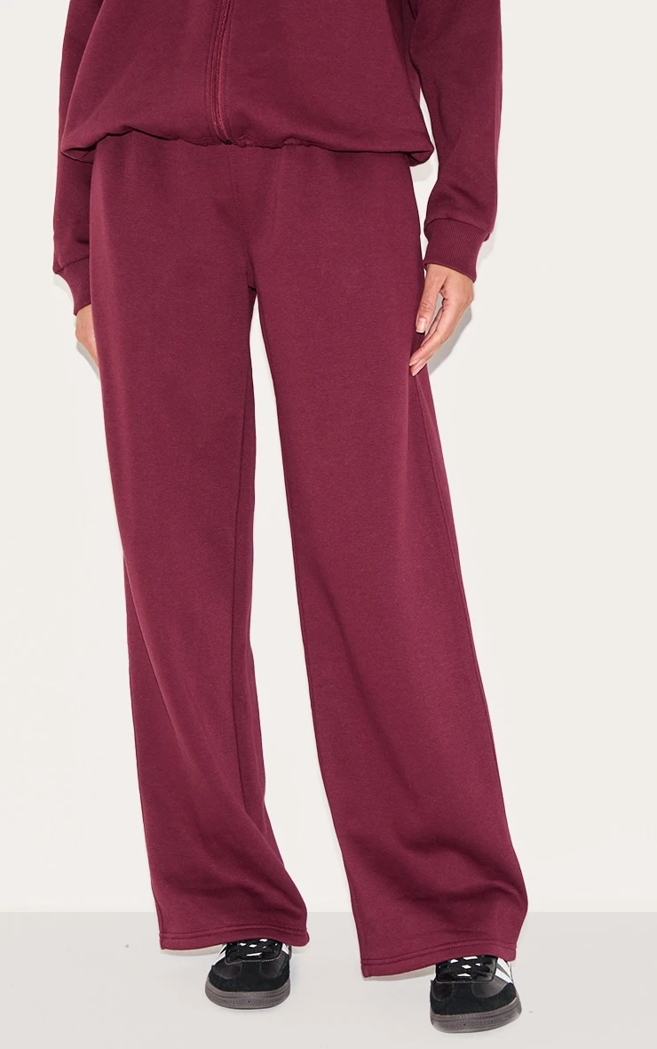Prettylittlething Burgundy Wide Leg Sweat Sweatpants 2 Prettylittlething Burgundy Wide Leg Sweat Sweatpants - Image 2