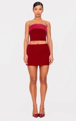 Prettylittlething Burgundy Velvet Satin Foldover Long Top -Pretty Little Thing Shop af43ccfaf45583479d1ddb43321c56d6663fed07 cnk9954 3