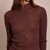 Prettylittlething Brown Sheer Knit High Neck Top -Pretty Little Thing Shop af959623150a37b81516eaa3e42166cb00e4823f CNN6999 1 brown sheer knit high neck top