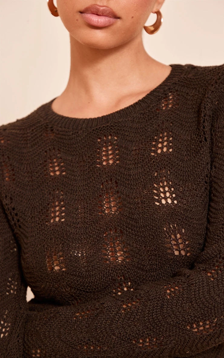 Chocolate Long Sleeve Backless Mini Dress 4 Chocolate Long Sleeve Backless Mini Dress - Image 4