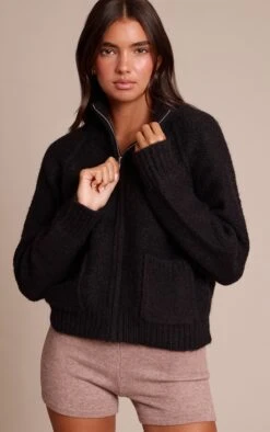Black Zip Up Pocket Detail Knitted Cardigan -Pretty Little Thing Shop afd7edb5c56c689617090eaa62e3e98c1169c50f CNN9691 4 black zip up pocket detail knitted cardigan