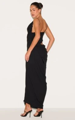 Prettylittlething Black Chiffon Drape Cut Out Midaxi Dress -Pretty Little Thing Shop b007694881c27daeb7294a5d87b79d7f66fcce0f CNM1591 2 black chiffon drape cut out maxi dress