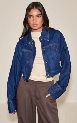 Indigo Concealed Placket Denim Jacket