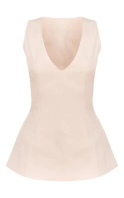 Stone Woven V Neck Longline Top -Pretty Little Thing Shop b0901ac31bc1fd89c9b543301a1f6b1d6fdd4dd7 CNO0890 5 stone woven v neck longline top