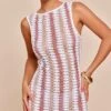 Prettylittlething Pink Textured Striped Boat Neck Shift Dress -Pretty Little Thing Shop b09c012915751a5f0d199071e711302de2471aba CNN0097 1 pink textured striped boat neck shift dress