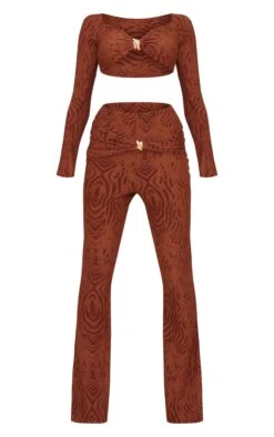 Prettylittlething Chocolate Devore Long Sleeve Trim Cut Out Detail Jumpsuit -Pretty Little Thing Shop b0b47d644e20d8405e01a26c4022f1b0b06d0def cnl0525 5