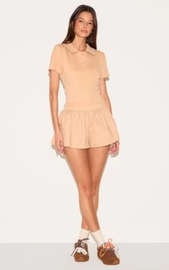 Prettylittlething Sand Rib Polo Collar Detail Skort Romper 7 Prettylittlething Sand Rib Polo Collar Detail Skort Romper -Pretty Little Thing Shop b198ad4e0e60a5d8c8b5007bbda88fbef96e5fad CNM0448 3 sand rib polo collar detail skort playsuit
