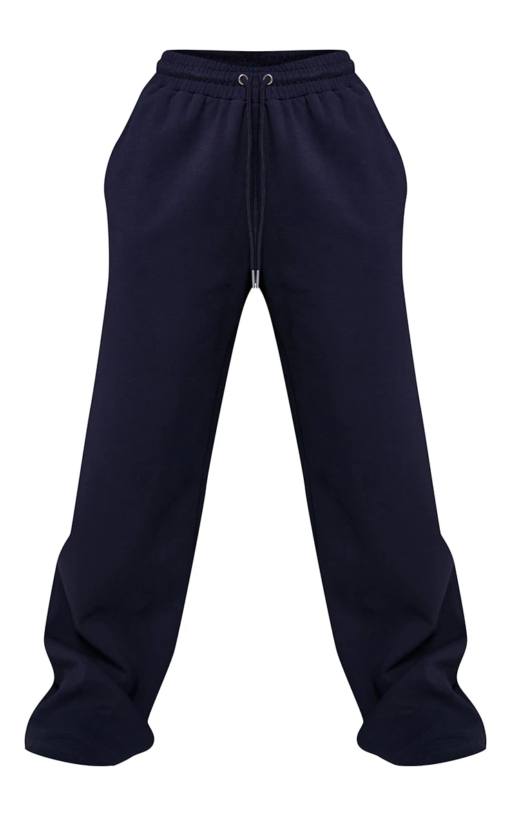 Prettylittlething Navy Embroidered Interlock Wide Leg Sweatpant 5 Prettylittlething Navy Embroidered Interlock Wide Leg Sweatpant - Image 5