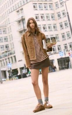 Prettylittlething Tan Pocket Detail Faux Suede Jacket