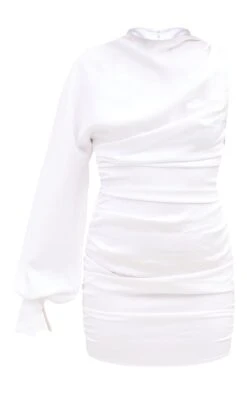 Prettylittlething White One Sleeve Ruched Woven Bodycon Dress 11 Prettylittlething White One Sleeve Ruched Woven Bodycon Dress -Pretty Little Thing Shop b2335abc6a2e2e47714d8a8da9619e5ad431822e cms6982 6