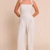 Prettylittlething Natural Linen Look Bandeau Wide Leg Jumpsuit -Pretty Little Thing Shop b28b53026f23368fa2eb645ada25aa6e4773554d CNN1501 1 natural linen look bandeau wide leg jumpsuit