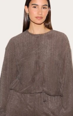 Prettylittlething Brown Textured Button Up Long Sleeve Cardigan 7 Prettylittlething Brown Textured Button Up Long Sleeve Cardigan -Pretty Little Thing Shop b29f151970e3e1441cbd12d708843d47d75ef617 CNL8042 4 brown textured button up long sleeve cardigan