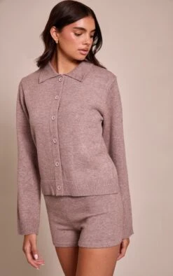 Prettylittlething Mocha Knitted Short -Pretty Little Thing Shop b2c4f8f1f57694c21da7caddeeb8748e98de44b5 CNN7040 4 mocha knitted short