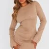 Prettylittlething Taupe Ribbed Exposed Seam Long Sleeve Bodycon Dress -Pretty Little Thing Shop b306b78aef06355bb4c0afc5692c09bb4b5a5951 cng5774 1