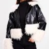 Prettylittlething Black Faux Fur White Trim Contrast Faux Leather Jacket -Pretty Little Thing Shop b3a3042c222810c436615b4d06736b95b4919d4c cnj9115 1