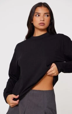 Prettylittlething Cotton Black Oversized Long Sleeve T-Shirt -Pretty Little Thing Shop b3a8624d7a39da1d903359e679ca11376fb01823 cms8158 4