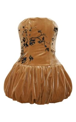 Prettylittlething Golden Olive Velvet Embroidered Detail Puffball Dress -Pretty Little Thing Shop b4b5991df064c00886115fbeef5b4ec08236c74a cnl1311 5