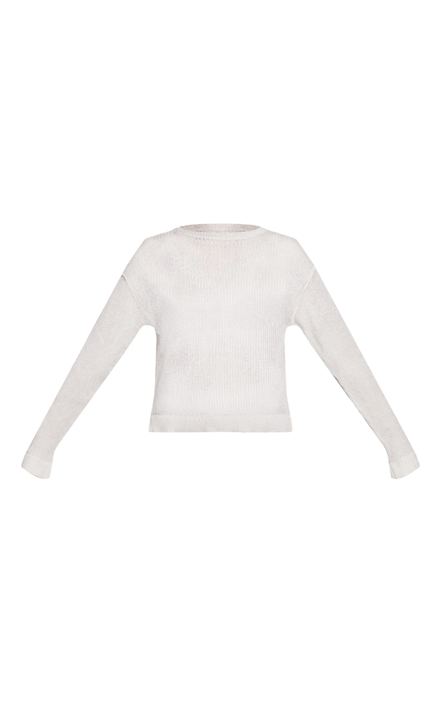 Prettylittlething Cream Filagree Knit Slouchy Sweater 5 Prettylittlething Cream Filagree Knit Slouchy Sweater - Image 5