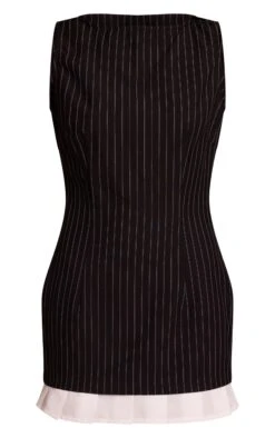 Prettylittlething Black Pinstripe Pleated Hem Detail Bodycon Dress -Pretty Little Thing Shop b602fae42098457d977f33b5952fec4562afd31d CNO3544 5 black pinstripe pleated hem detail bodycon dress