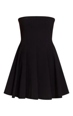Prettylittlething Black Stretch Woven Bandeau Pleated Shift Dress -Pretty Little Thing Shop b62776ca6da656babe889f8b54e19af56ef0a201 CNN4654 5 black stretch woven bandeau pleated shift dress
